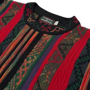 Vintage 90s Tundra Bachrach Men's 3D Knit Multicolor Sweater Canada Large